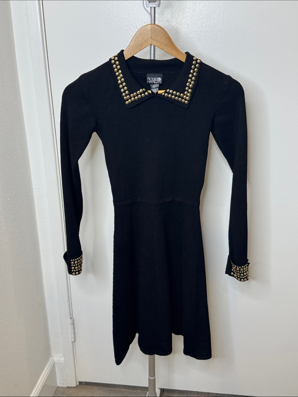 Rosie Harlow Black Gold Studded Peter Pan‎ Color Classic Coquette/ Preppy Fit